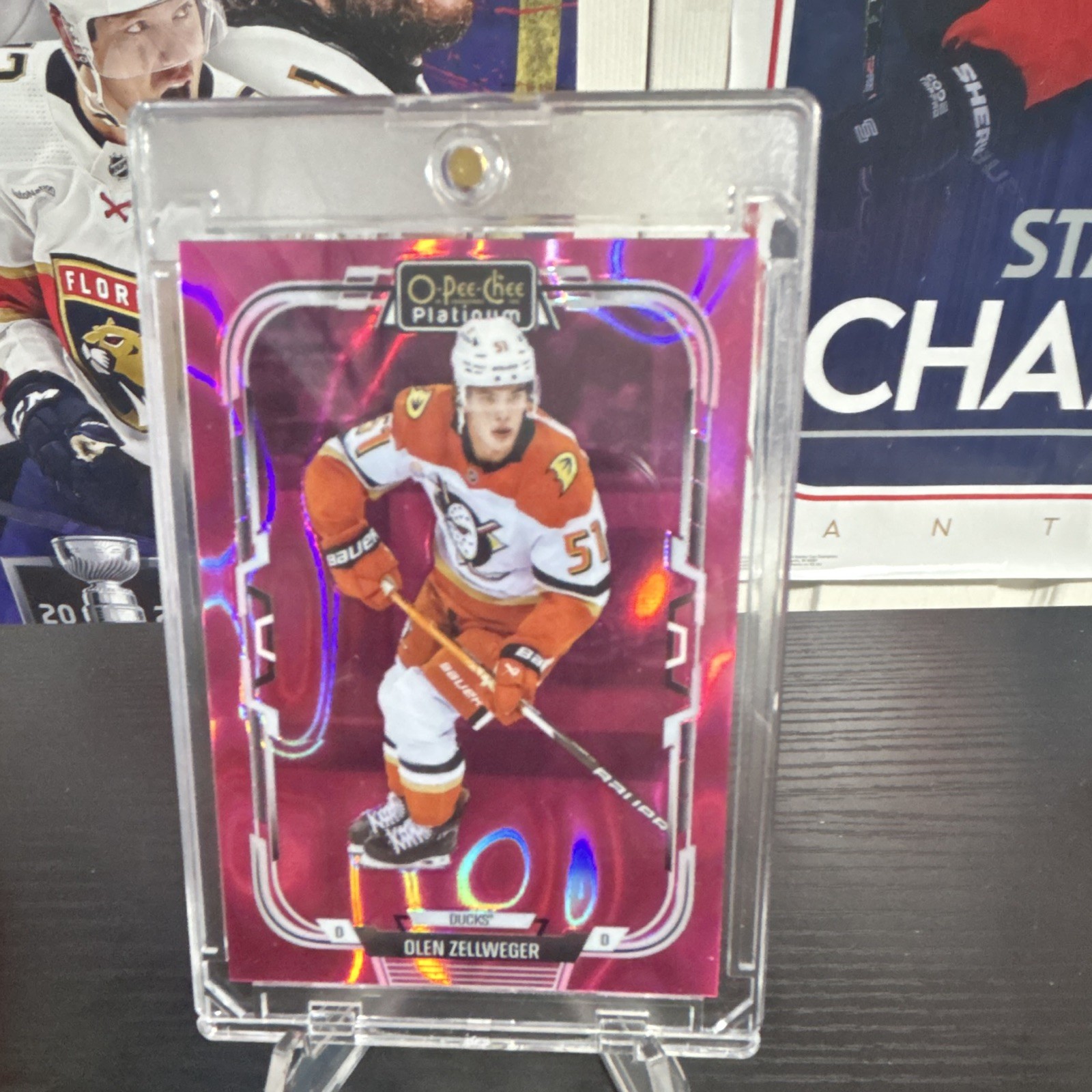O-Pee-Chee 2023-24 Platinum Pink Magma Olen Zellweger #121 Ducks