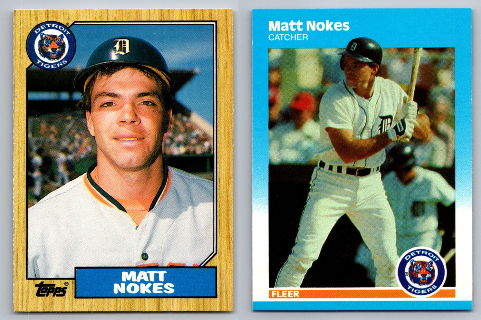MATT NOKES RC LOT 1987 TOPPS TRADED #91T 1987 FLEER UPDATE #U-90 DETROIT TIGERS