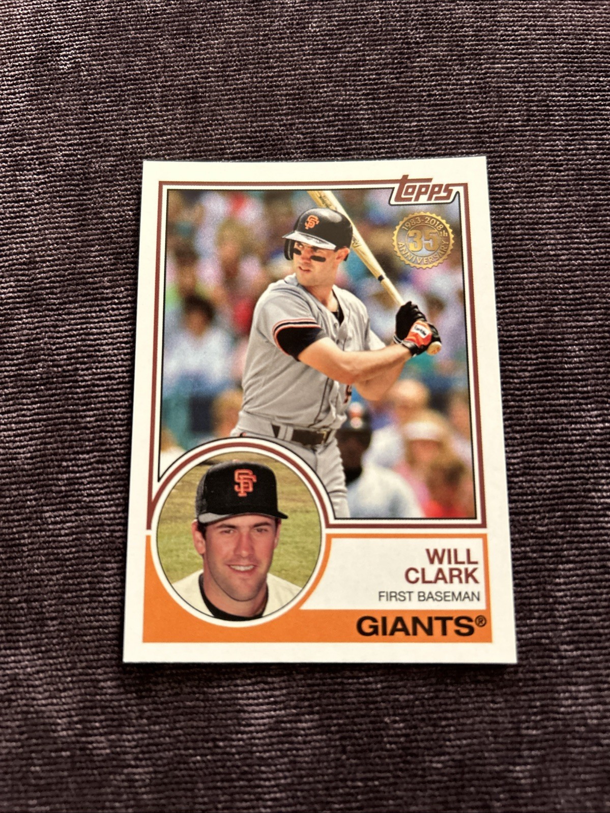 Will Clark 2018 Topps Baseball New Era Promo 1983 Variation T83-2 SF Giants