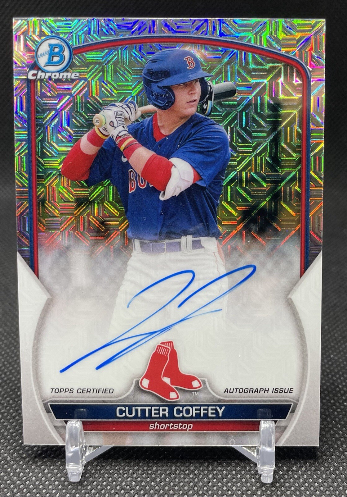 2023 Bowman Chrome Cutter Coffey Mega Box Mojo Refractor Auto #BMACC Red Sox