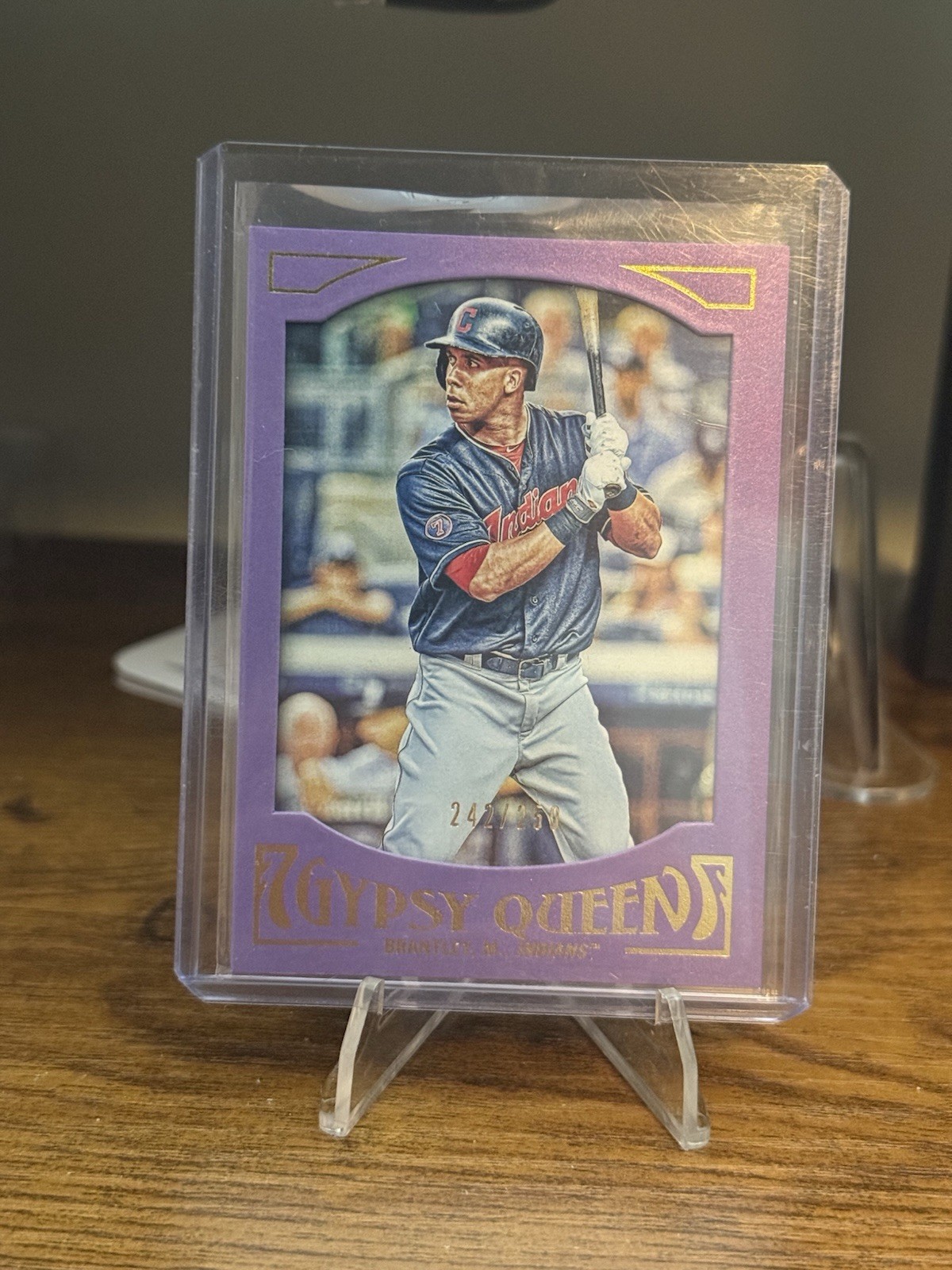 2016 Topps Gypsy Queen – Michael Brantley #15 Purple Paper Frame /250