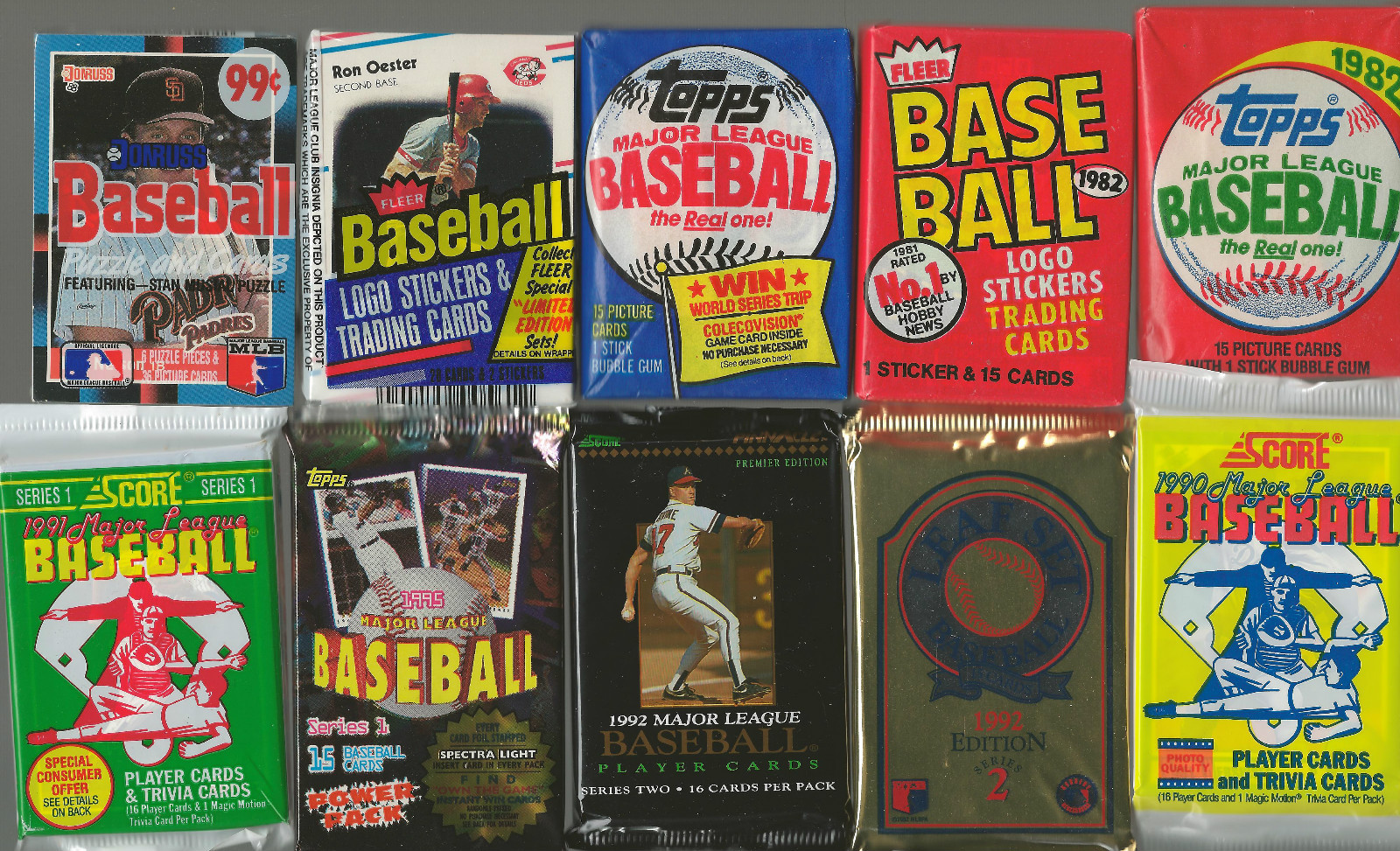 Huge Wholesale Lot of 1000 Unopened Old Vintage Baseball Cards in Wax Packs