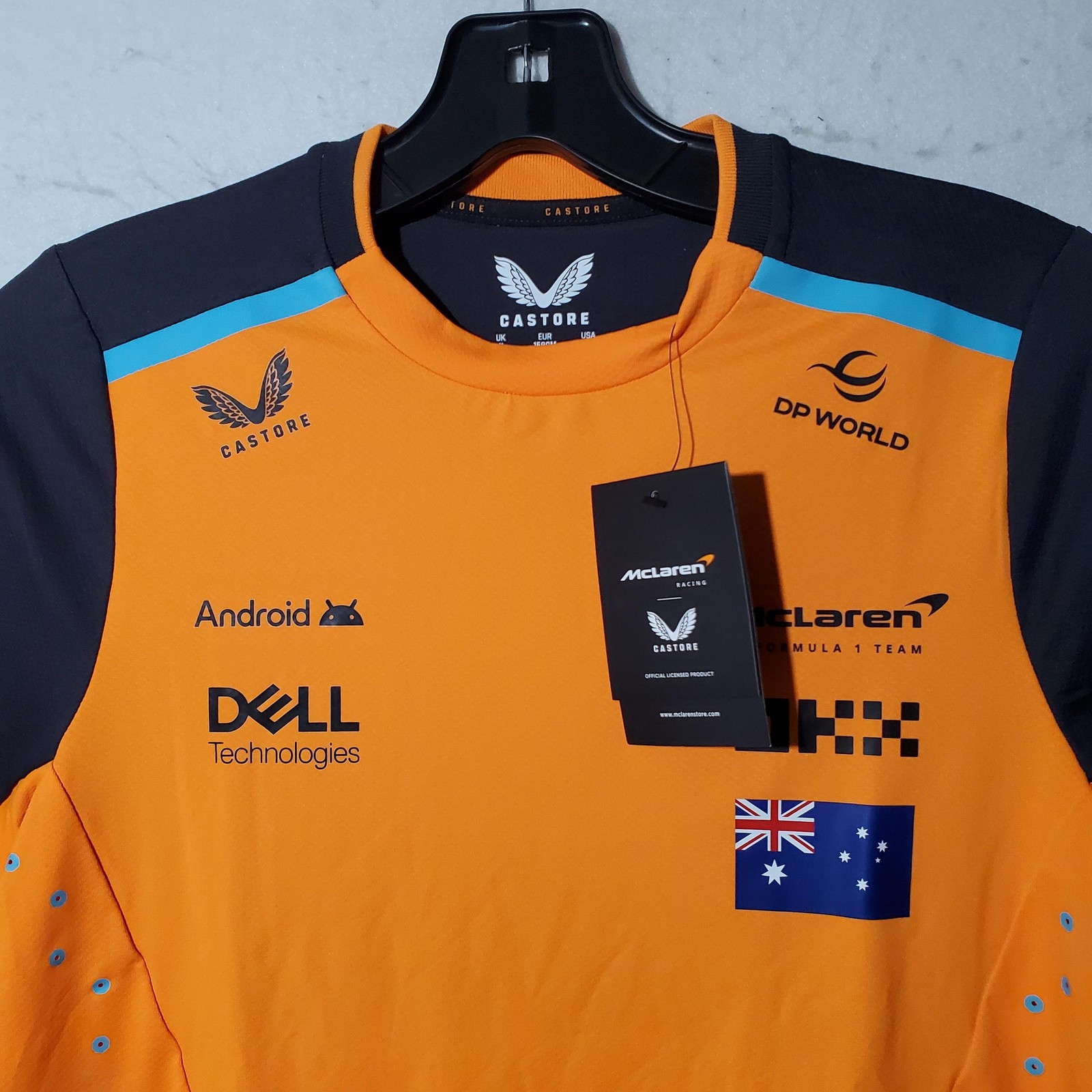 McLaren Formula 1 Team Shirt Youths Large Orange Gray F1 Racing Oscar Piastri 81