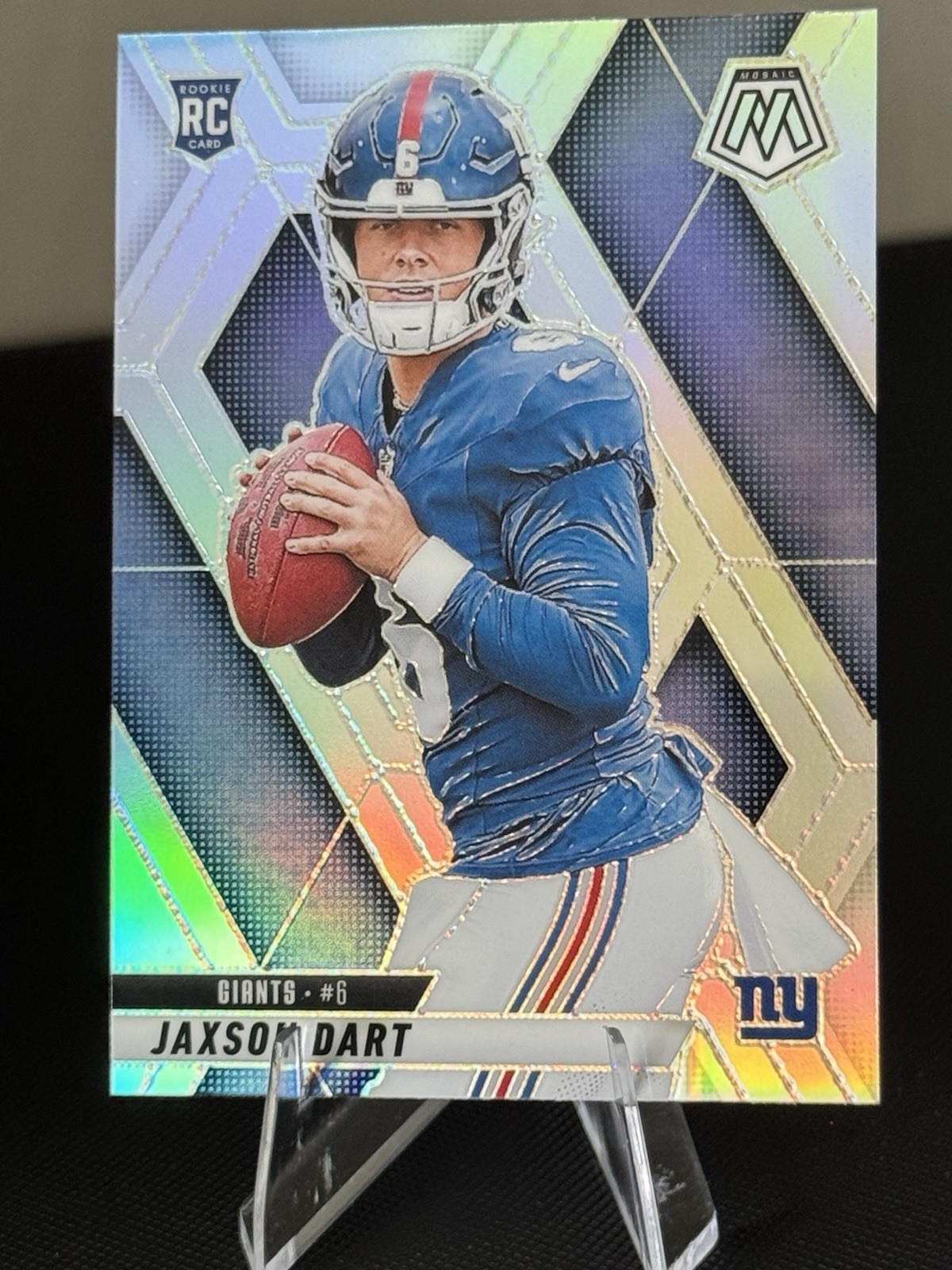 2025 Panini Mosaic – Rookies Jaxson Dart #362 Silver Prizm (RC) – NY Giants