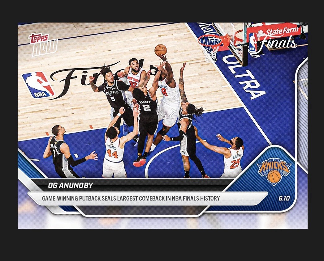 OG ANUNOBY KNICKS GAME WINNER Finals 2025-26 NBA ToppsNOWCard 335*1/1 AUTO PATCH