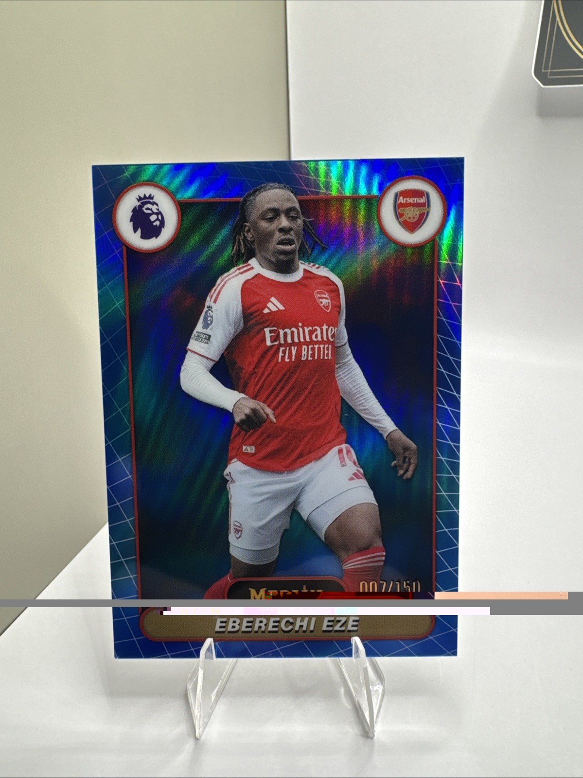2026 Topps Merlin Premier League Eberechi Eze Blue /150 #14 Arsenal
