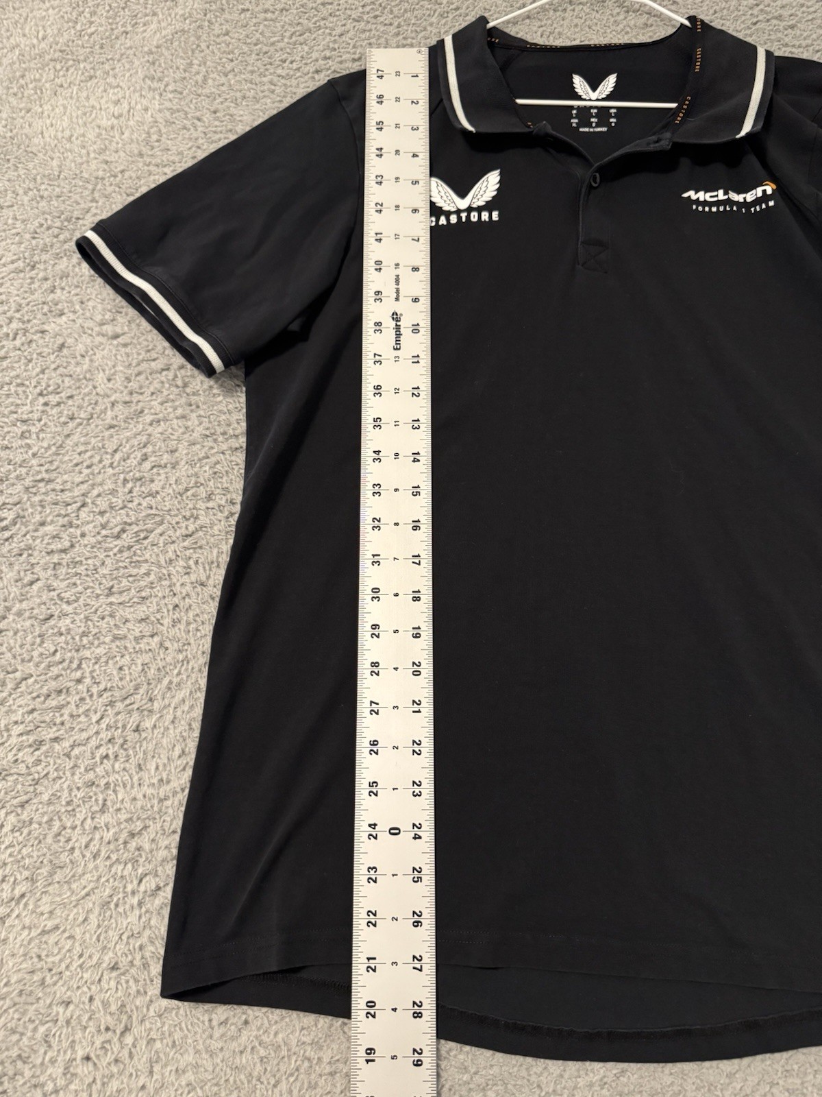 Castore McLaren Formula 1 Team Polo Shirt Mens L Black Short Sleeve Logo