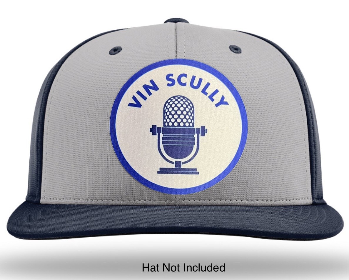 Vin Scully HOF Broadcaster LA Dodgers 3in Iron On Patch NEW FLAT THIN DESIGN