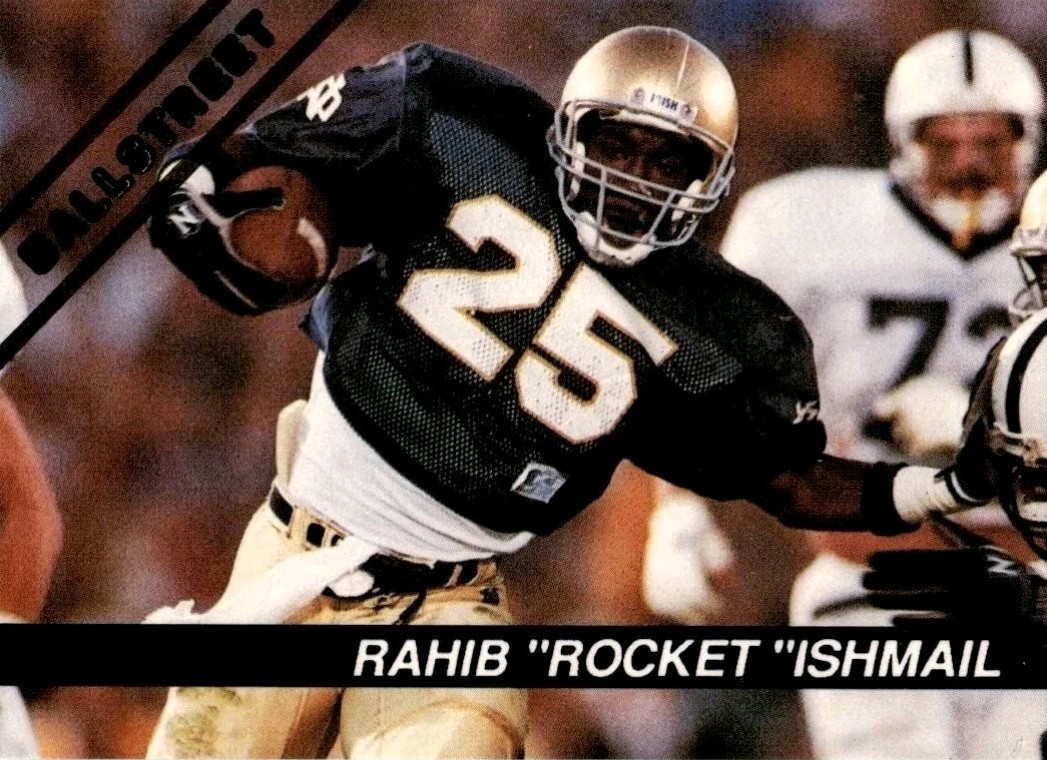 Rocket Raghib Ismail 1992 Ballstreet News Gold Foil Logo Insert Card #6