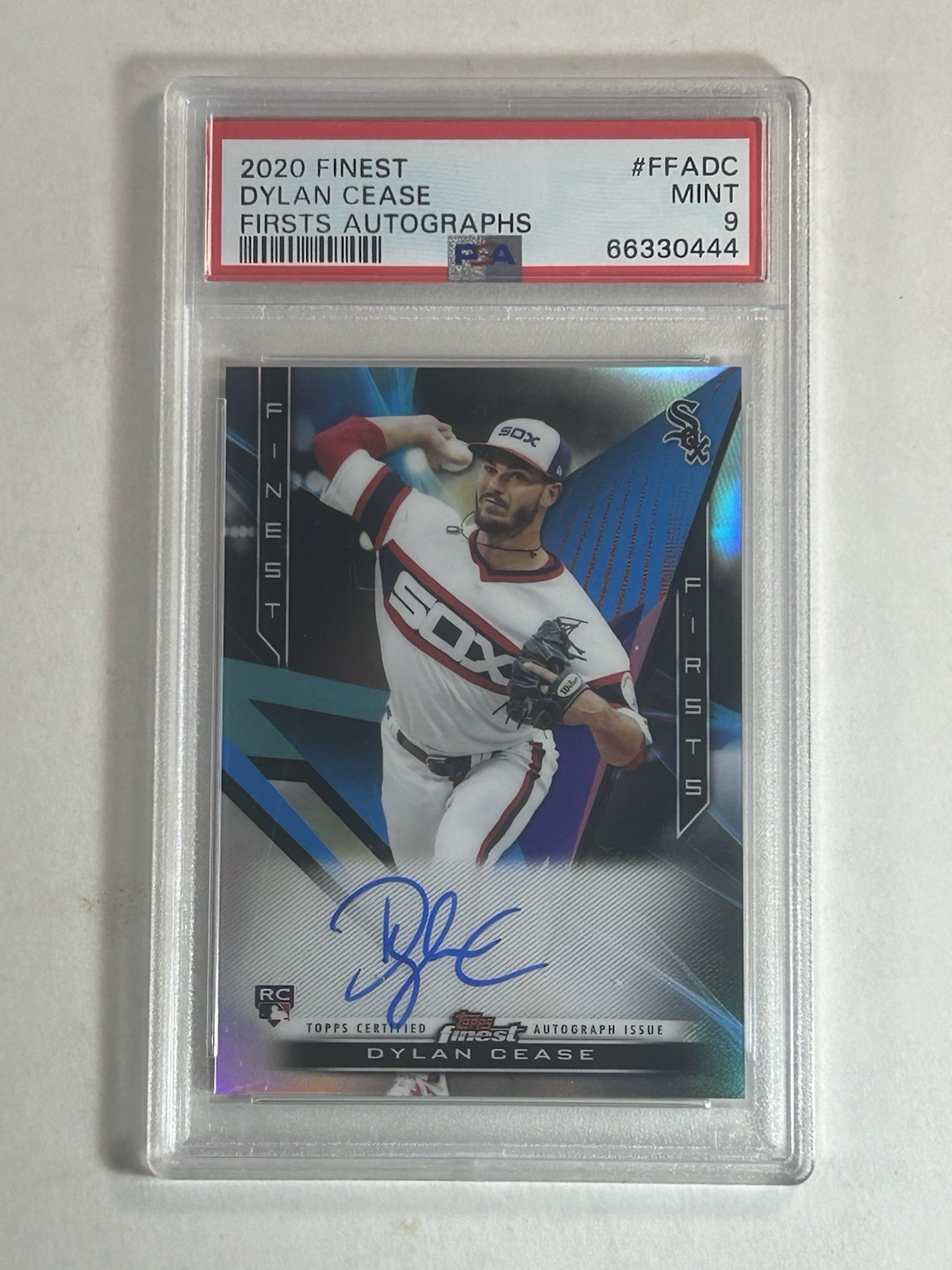 Dylan Cease Rookie 2020 Topps Finest First Autographs #FFADC PSA Graded Mint 9