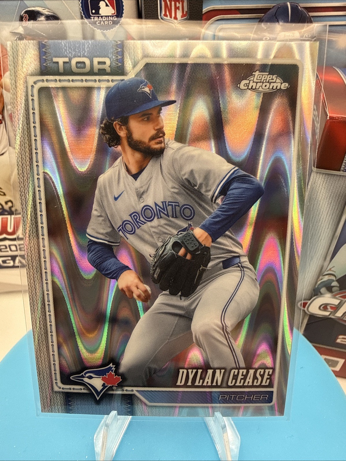 2026 Topps Chrome Dylan Cease Ray Wave Refractor Blue Jays #208