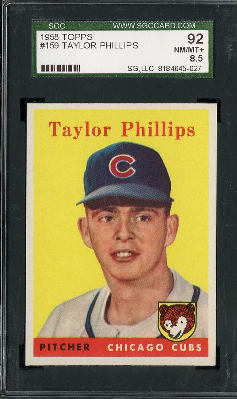 1958 TOPPS #159 TAYLOR PHILLIPS SGC 8.5 CUBS *DS2816