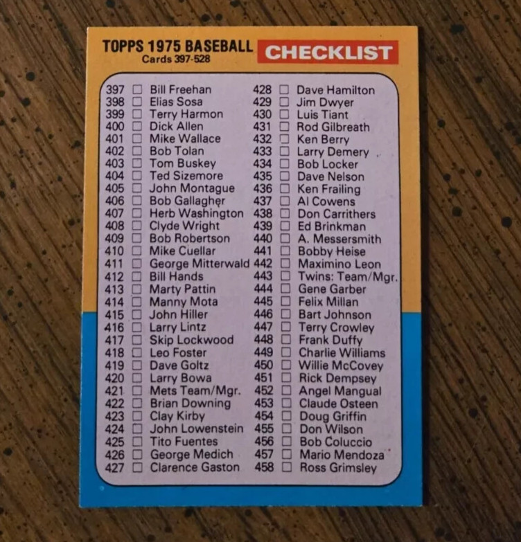 1975 TOPPS BASEBALL YOU PICK #401 – #599 ****FREESHIPPING****