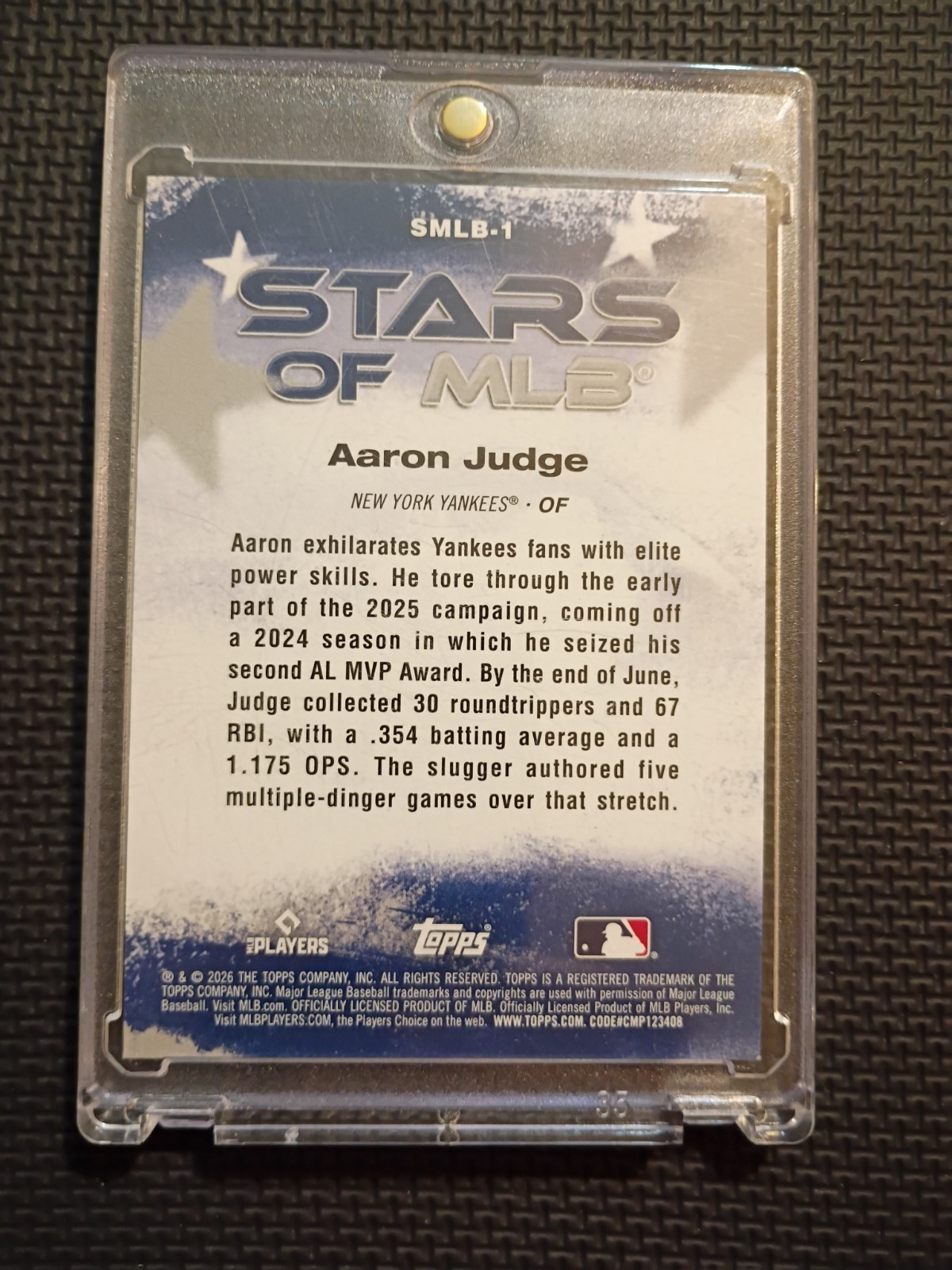 2026 Topps Series 1 – Stars of Mlb Aaron Judge #SMLB-1