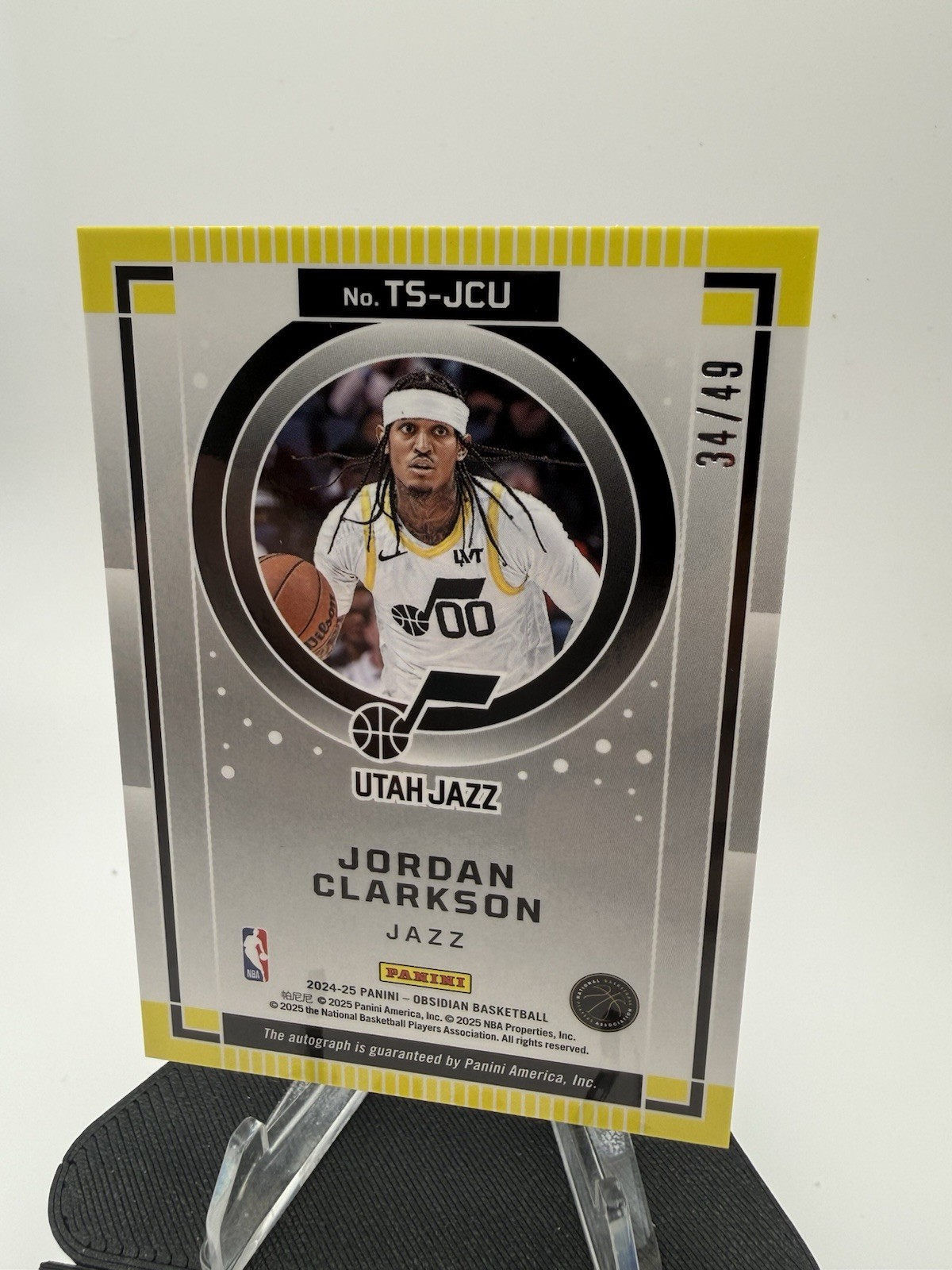 2024-25 Obsidian Jordan Clarkson Twilight Auto Autograph Purple #/49 – Jazz