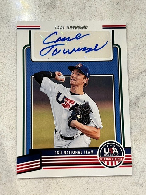 CADE TOWNSEND 2023 Panini USA Baseball Stars & Stripes Blue Ink AUTO Autograph