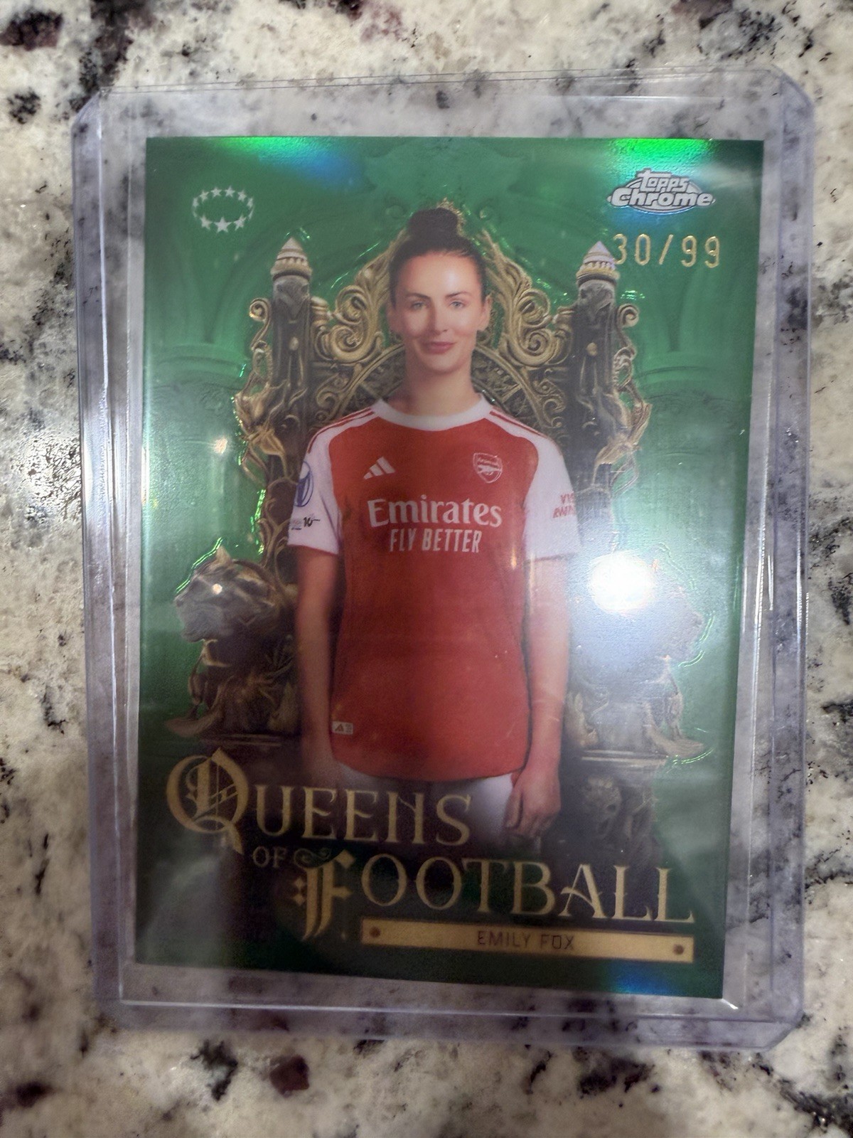 2025-26 Topps Chrome Women’s Emily Fox Queens Of Football Green /99