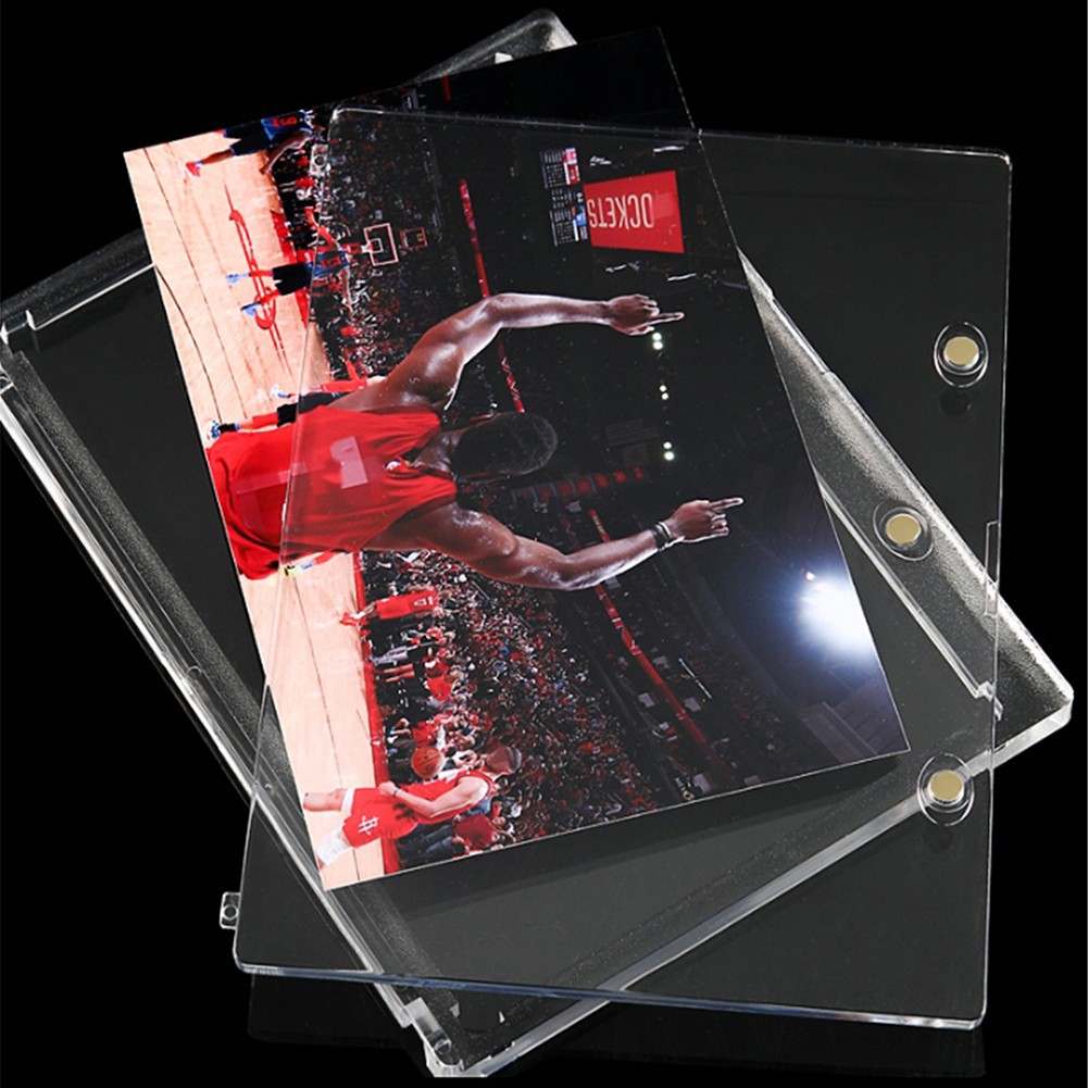 175pt Magnetic Vertical Double Booklet Card Holder One Touch Acrylic Card Case