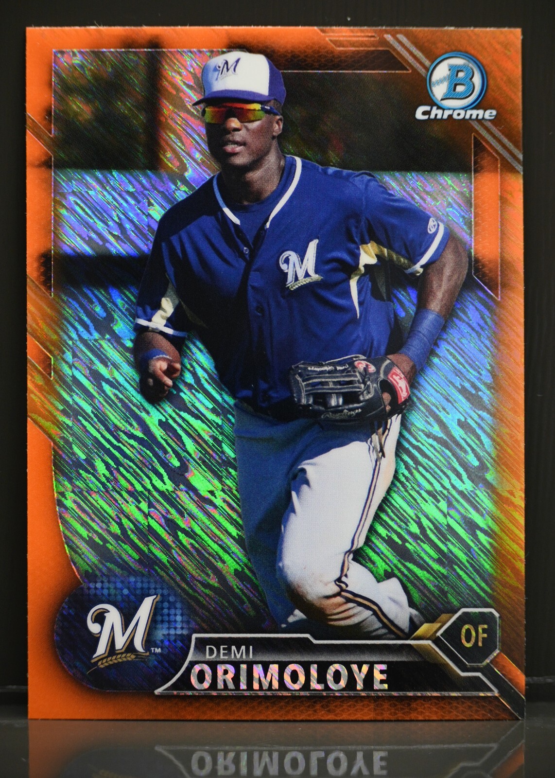 2016 Bowman Chrome #BCP238 Demi Orimoloye Orange Shimmer Refractor Milwaukee Bre