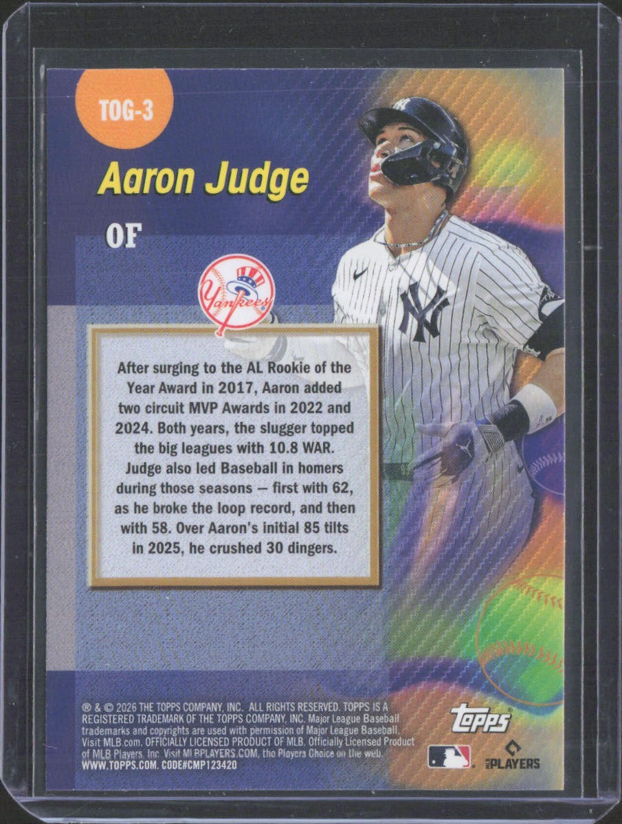 2026 Topps Series One Aaron Judge Insert Titans of the Game
