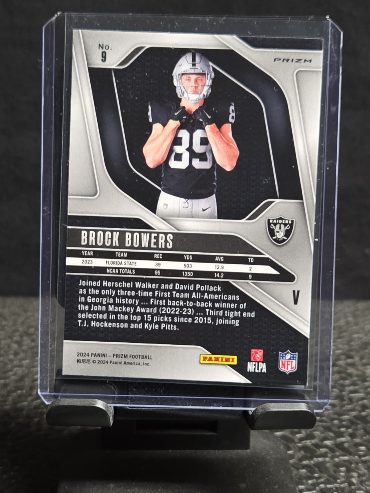 2024 Panini Prizm – Rookie Variations Brock Bowers #9 Silver Prizm (RC)