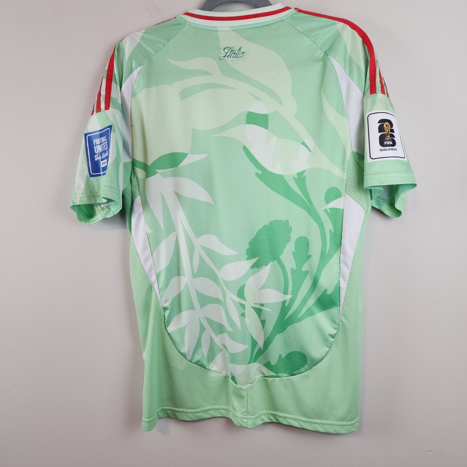 Adidas Italy Soccer Jersey sz M Men Away FIFA World Cup Qualifiers Green