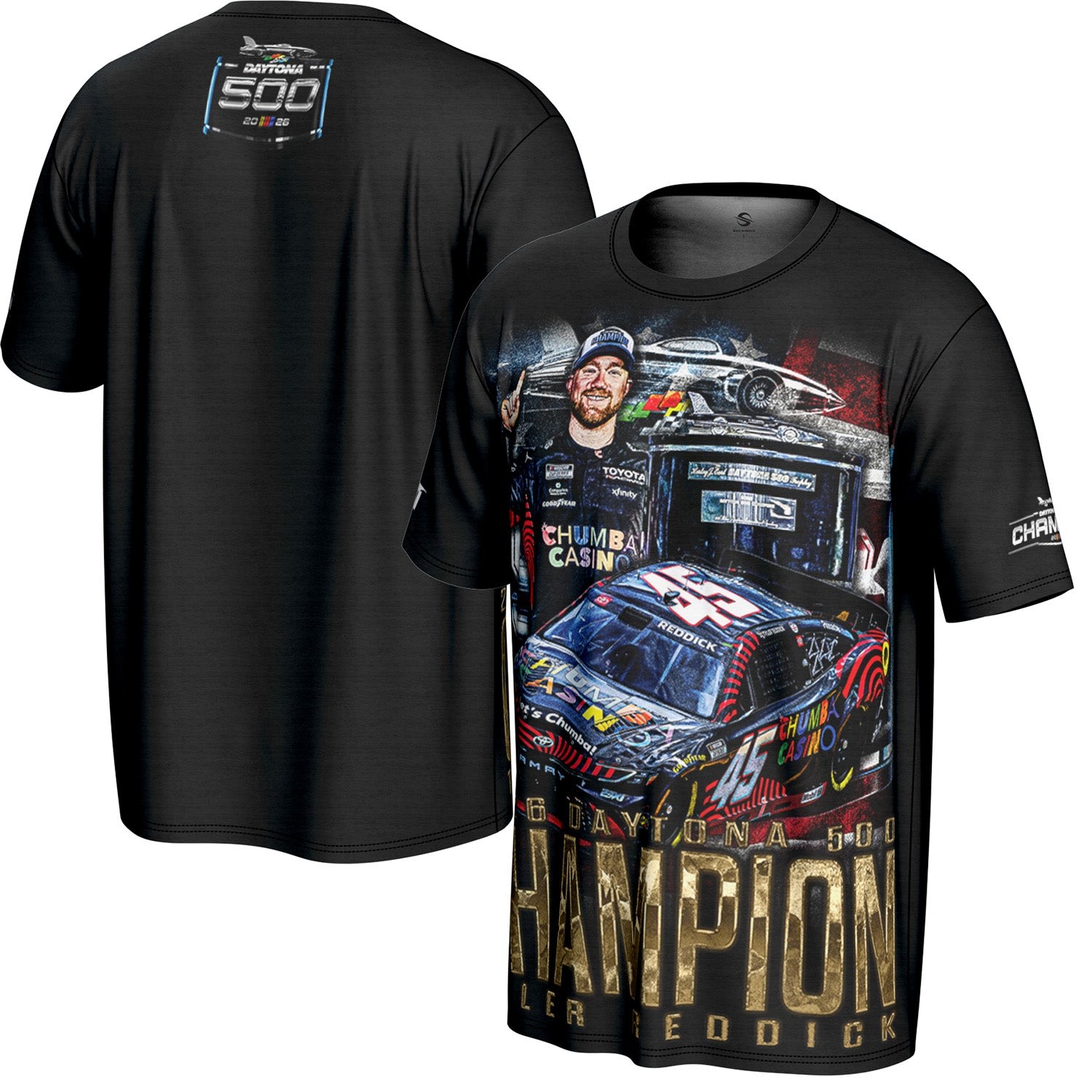 Tyler Reddick 2026 Daytona 500 Champion 4-Spot ProSphere T-Shirt – Sale