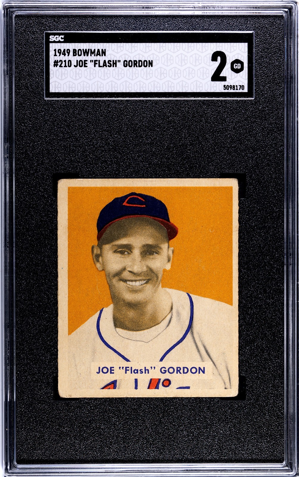 1949 Bowman #210 Joe “Flash” Gordon HOF High # SGC 2 GD🔥⚾ FLASH SALE!!! ⚾🔥