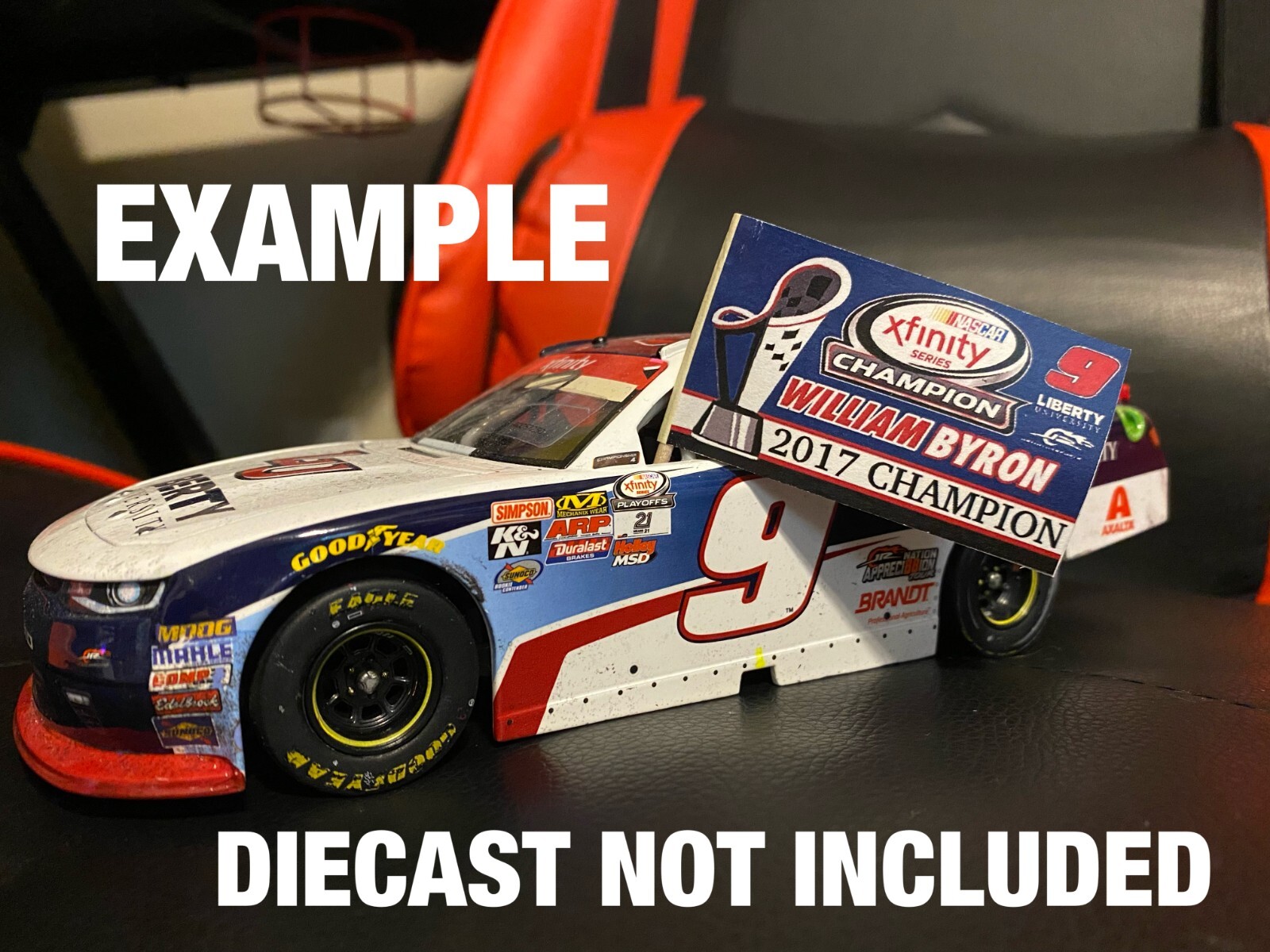 NASCAR Diecast Flags 1/24 Champion First Wins Checkered Logano Elliott Larson