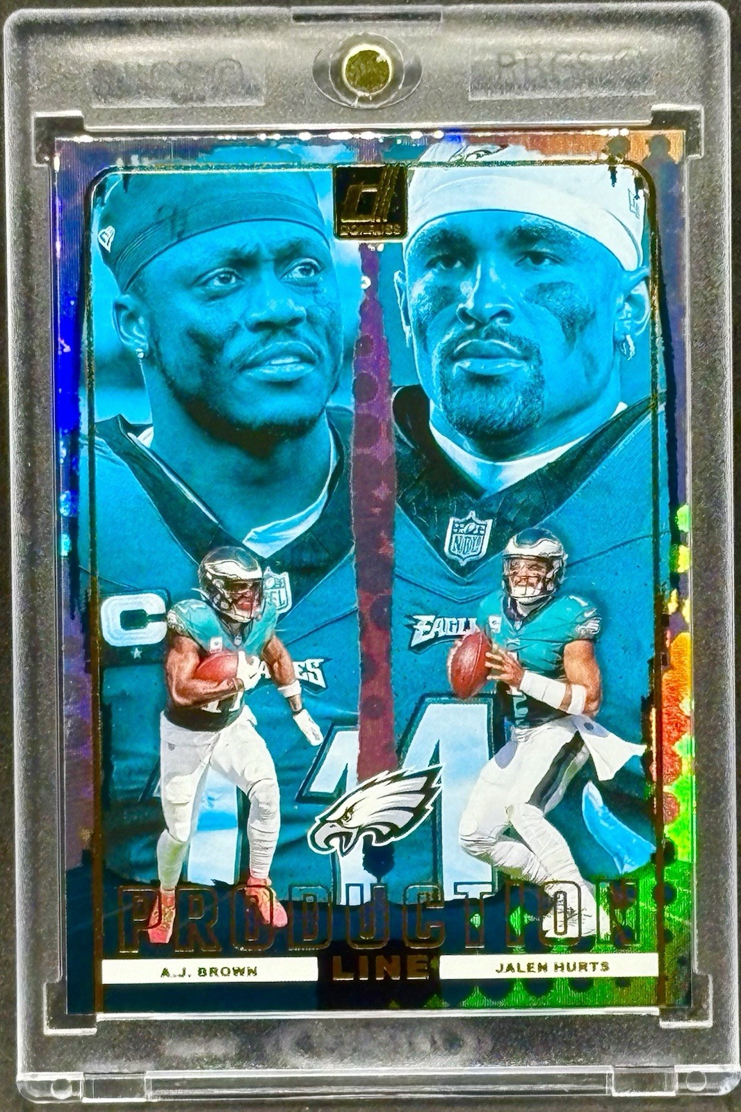 Jalen Hurts AJ Brown RARE DUAL REFRACTOR INVESTMENT CARD SSP PANINI EAGLES MINT