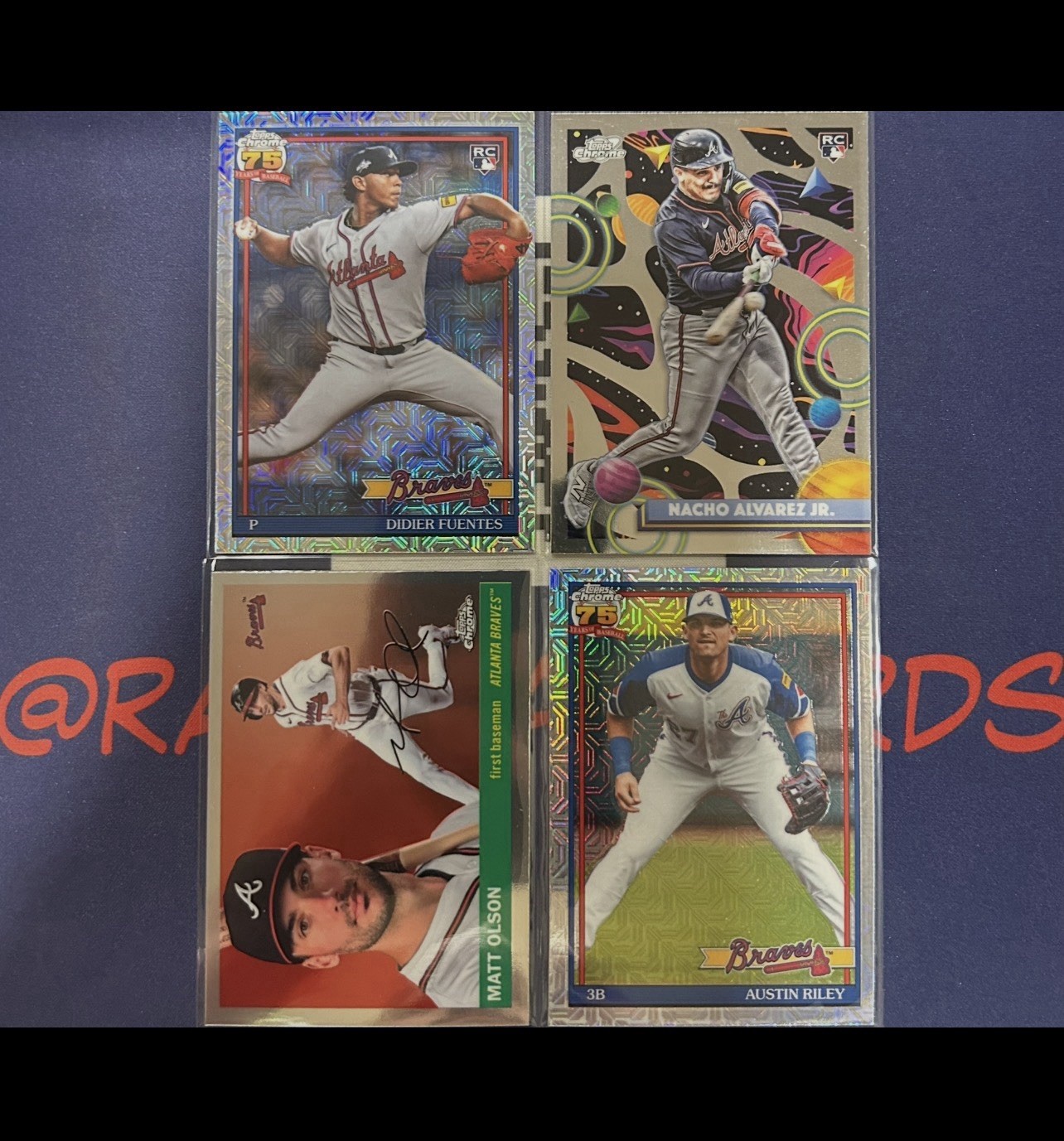 MLB Baseball Atlanta Braves 25-26 Topps Chrome 4 Card Mix Lot MINT