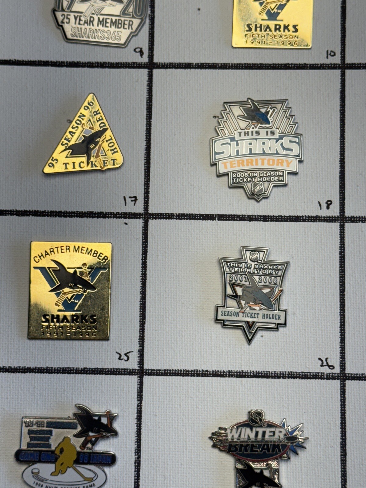 San Jose Sharks NHL Ice Hockey Lapel Pins; You Pick! Volume Discount