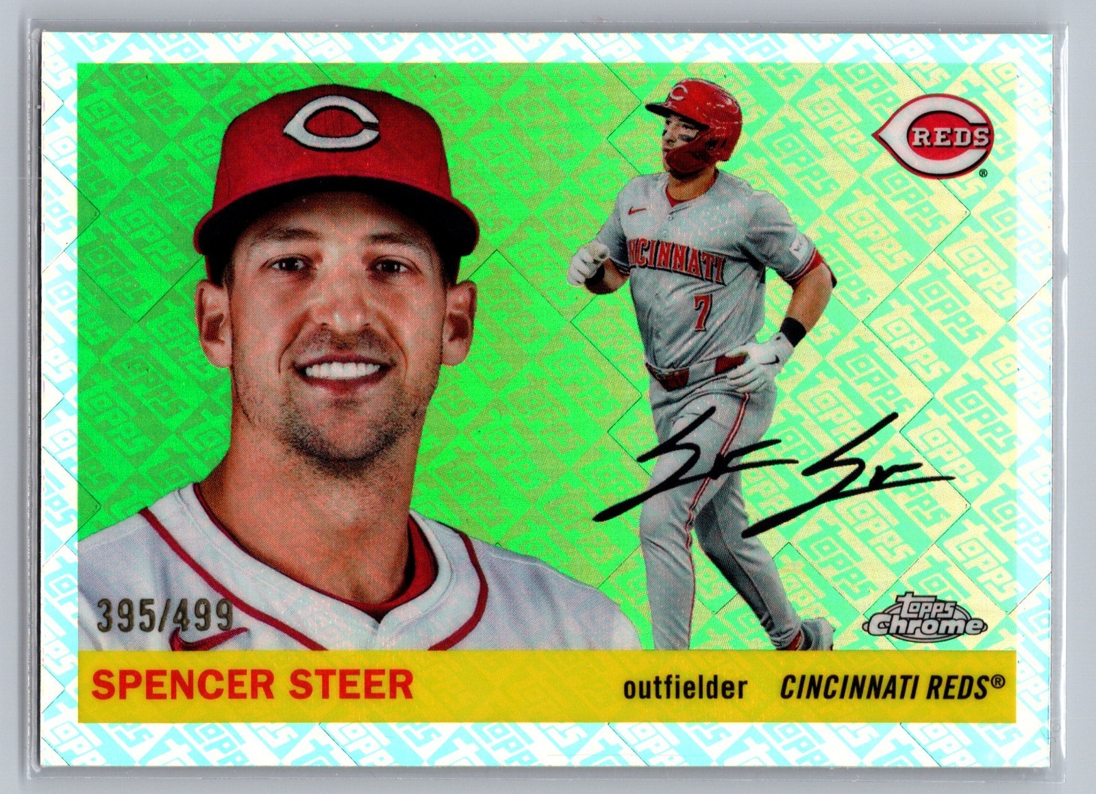 2023 Topps Chrome Platinum Spencer Steer #144 Topps Refractor 395/499 (RC)