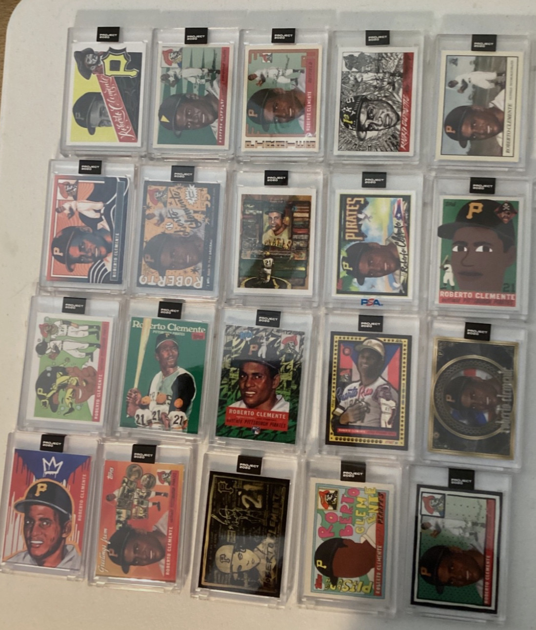 Roberto Clemente Topps Project 2020 complete 20 card set w/ boxes. SUPER SALE!!