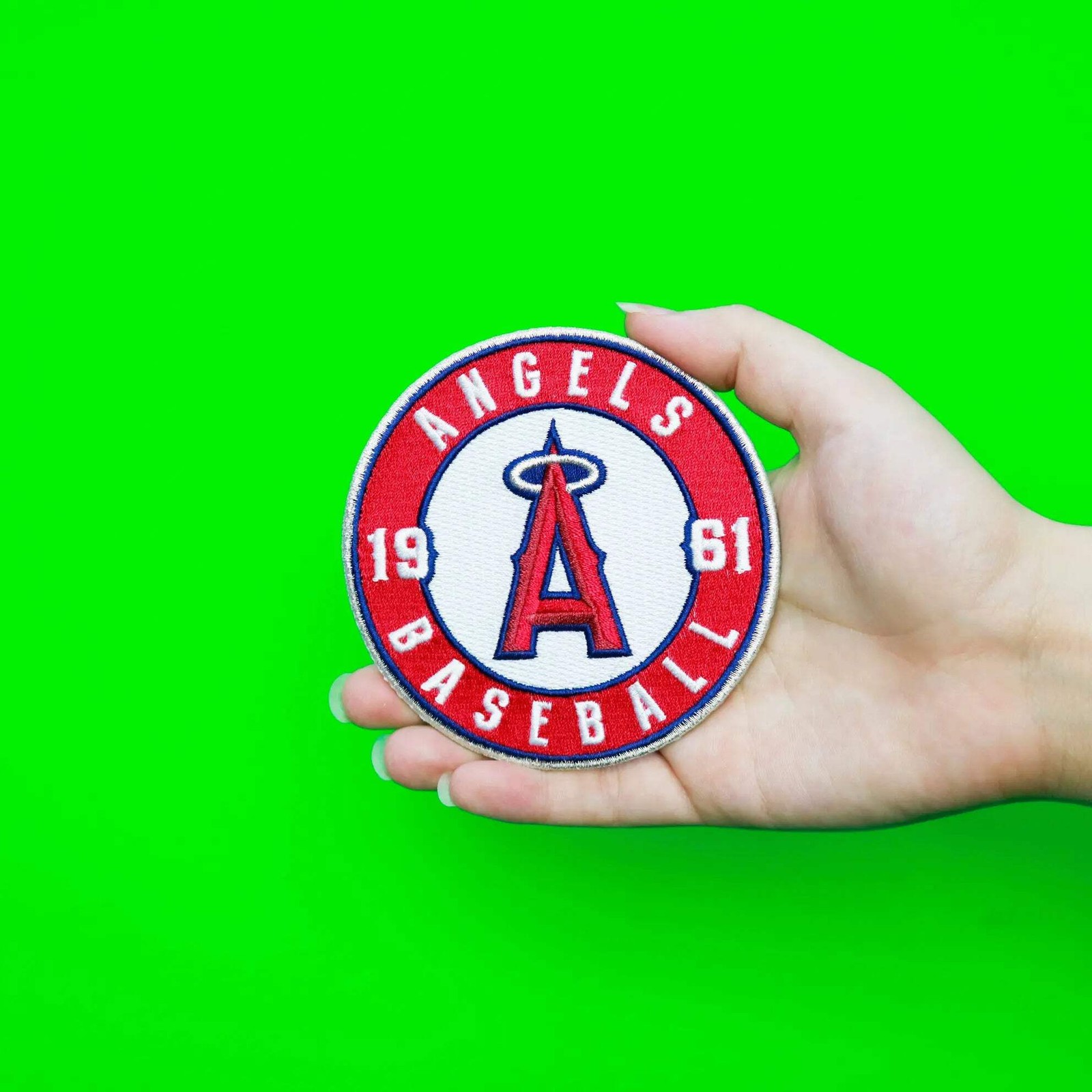 Los Angeles Angels Of Anaheim 1961 Round Sleeve Jersey Logo Patch Baseball MLB