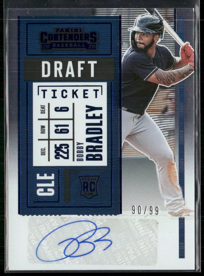 Bobby Bradley 2020 Contenders Draft Ticket Blue Foil Auto 90/99 # 138