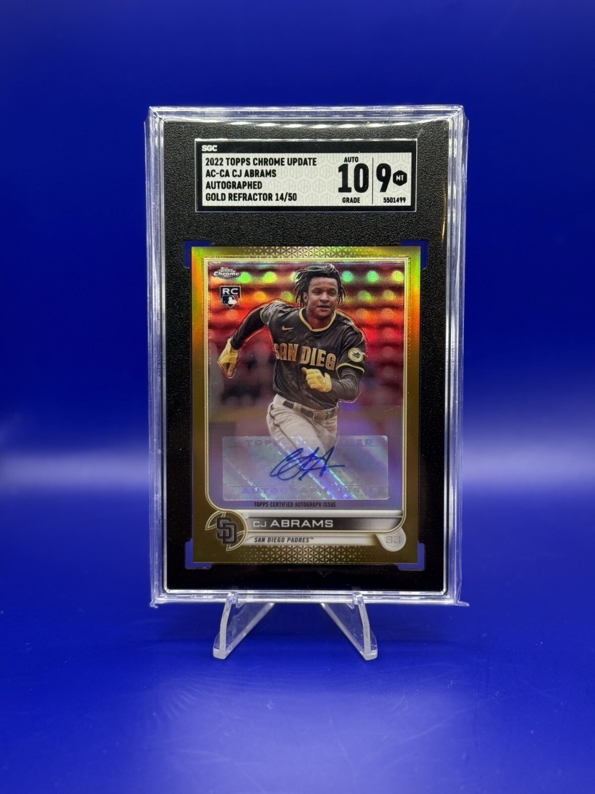 2022 Topps Chrome Update CJ Abrams Auto Gold Refractor /50 PSA 10 # AC-CA