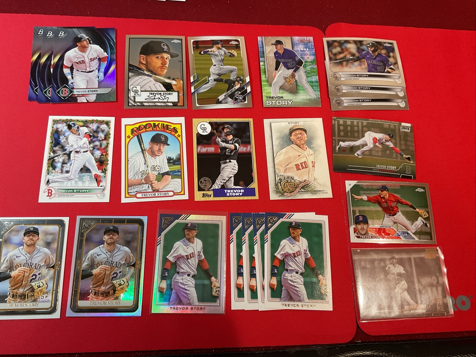 Trevor Story (23 Cards) Bowman Topps Stadium Club Trading Card Lot OPEN DESC