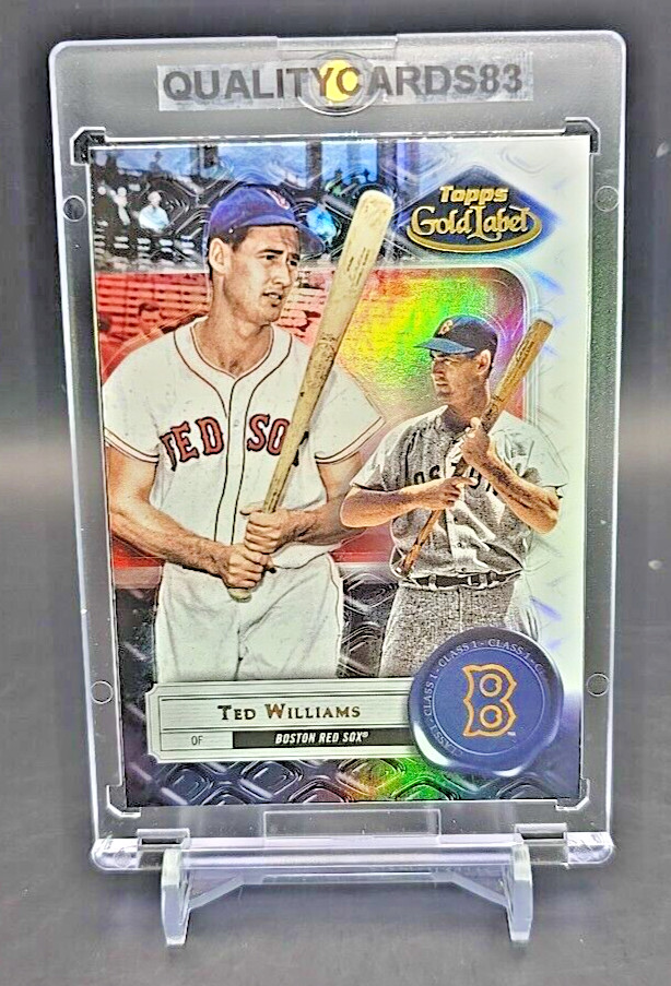 TED WILLIAMS RAINBOW HOLO FOIL GOLD LABEL WITH CASE MLB HOF BOSTON RED SOX