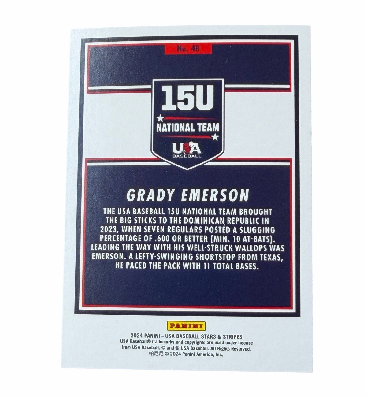 Grady Emerson Signed Card Team USA #1 Overall Pick? Auto Autographed