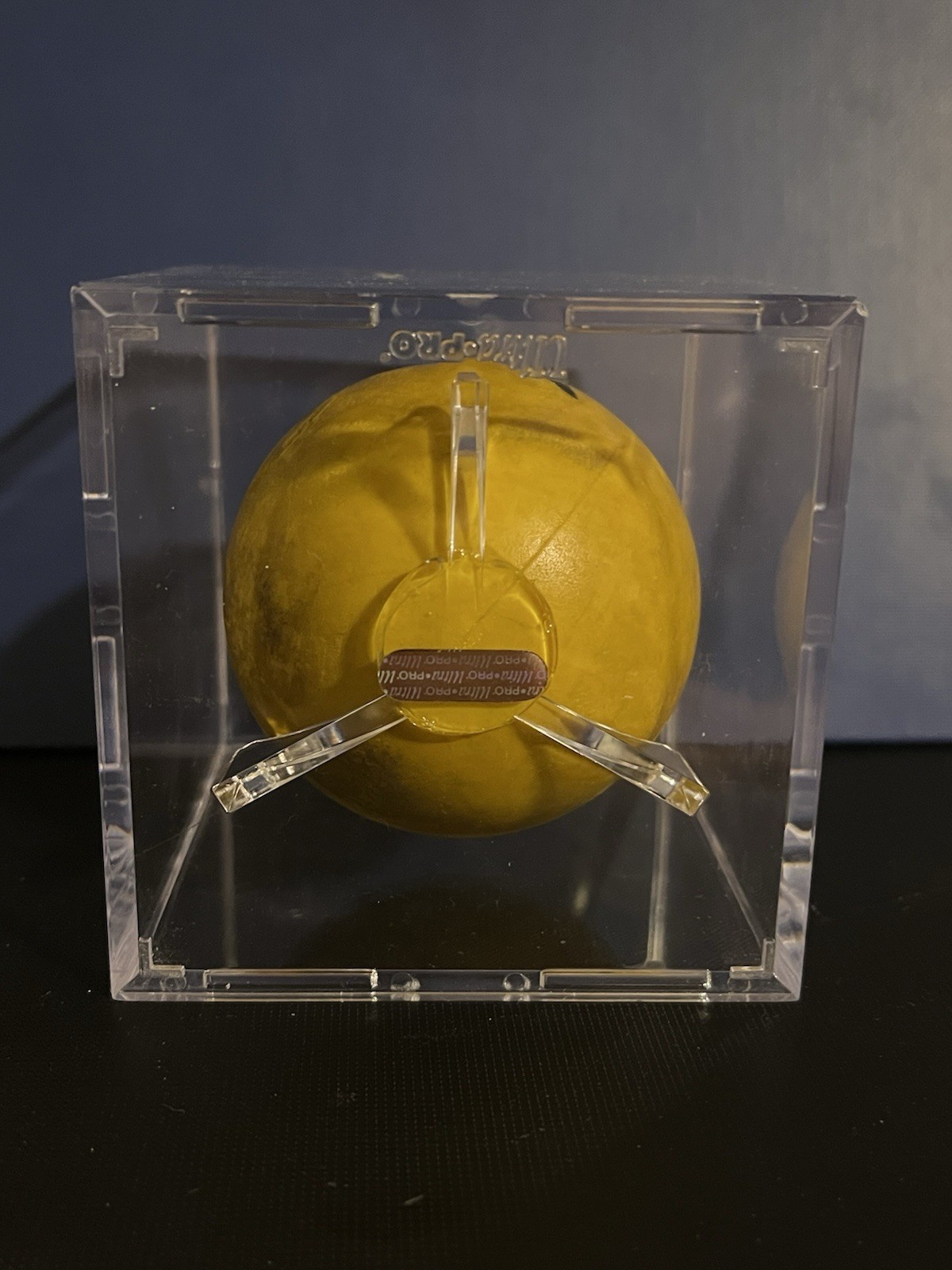 John Grant Jr Autographed Yellow Lacrosse Ball Signed Lax Legend W/ Display Case