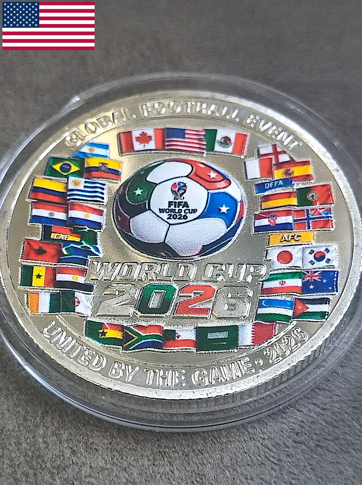 FIFA World Cup Commemorative Coin 2026 US Canada Mexico Football LIMITED EDITION