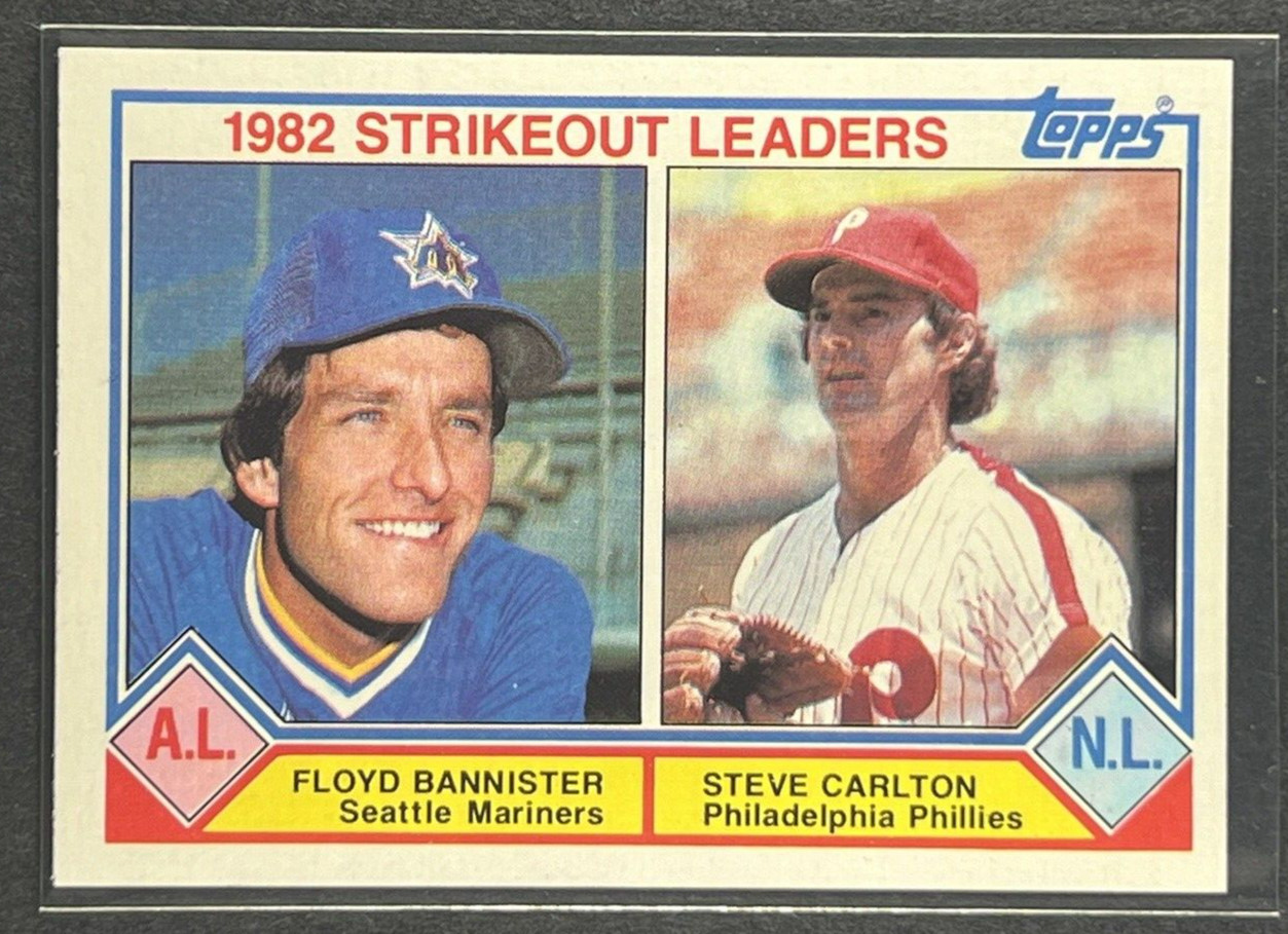 Floyd Bannister, Steve Carlton 1983 Topps Baseball #706 Strikeout Leaders