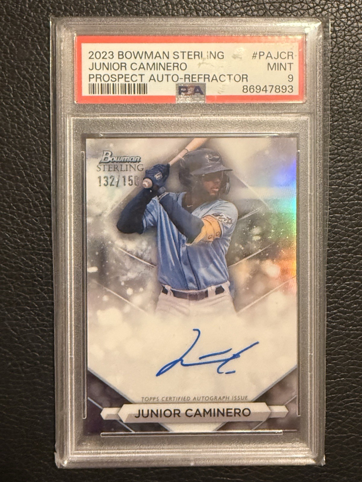 2023 Bowman Sterling Prospect Autographs Junior Caminero #PA-JCR Refractor /150