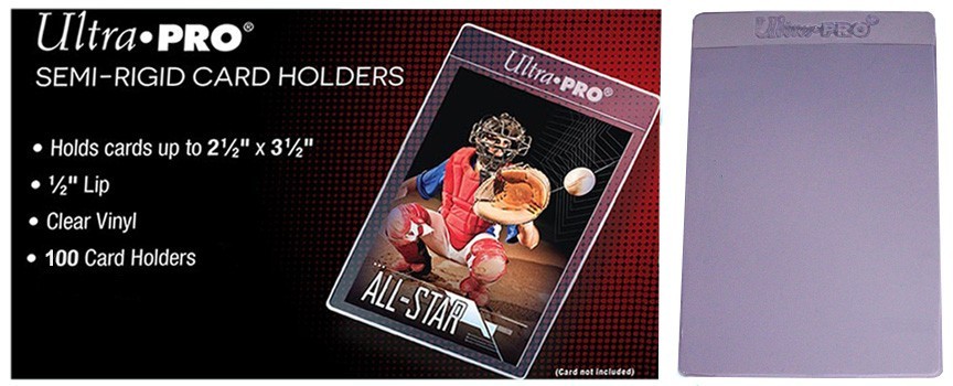 100 Ultra Pro Semi Rigid Card Holder Sleeves Sports Trading Storage Gaming New