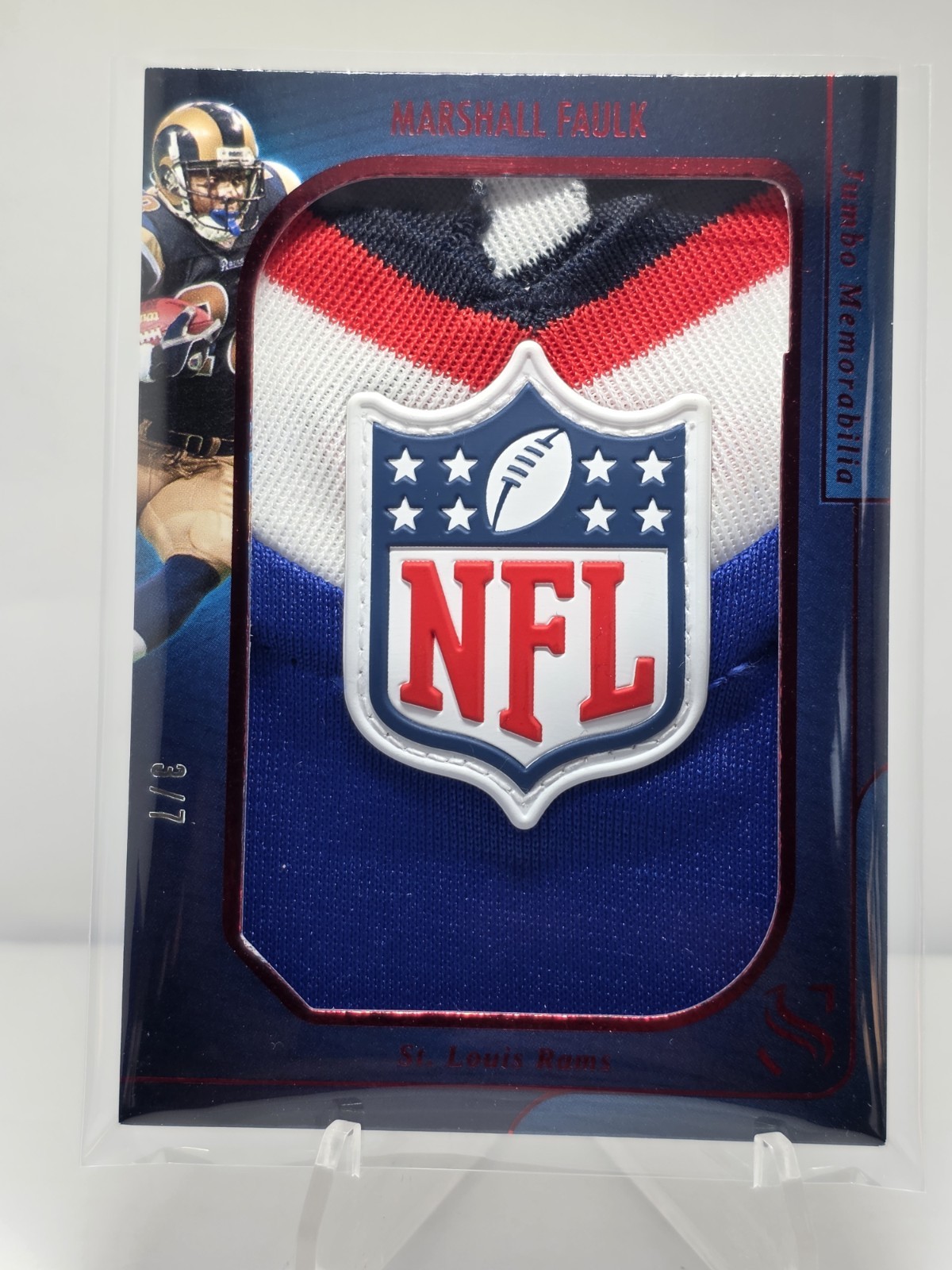 2025 Panini Silhouette- Marshall Faulk Jumbo NFL Shield Patch 🔥3/7🔥 Rams HOF