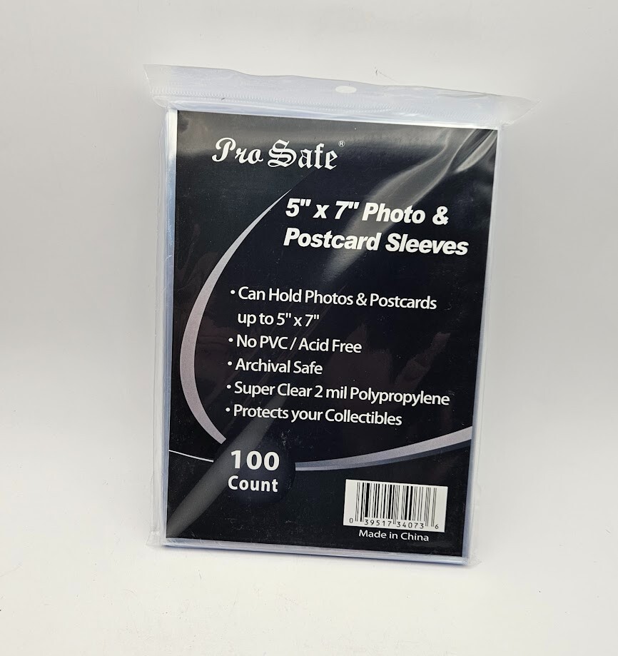 (100-Pack) Pro-Safe 5″ x 7″ Photo & Postcard Sleeves 2 Mil Archival Safe 5×7