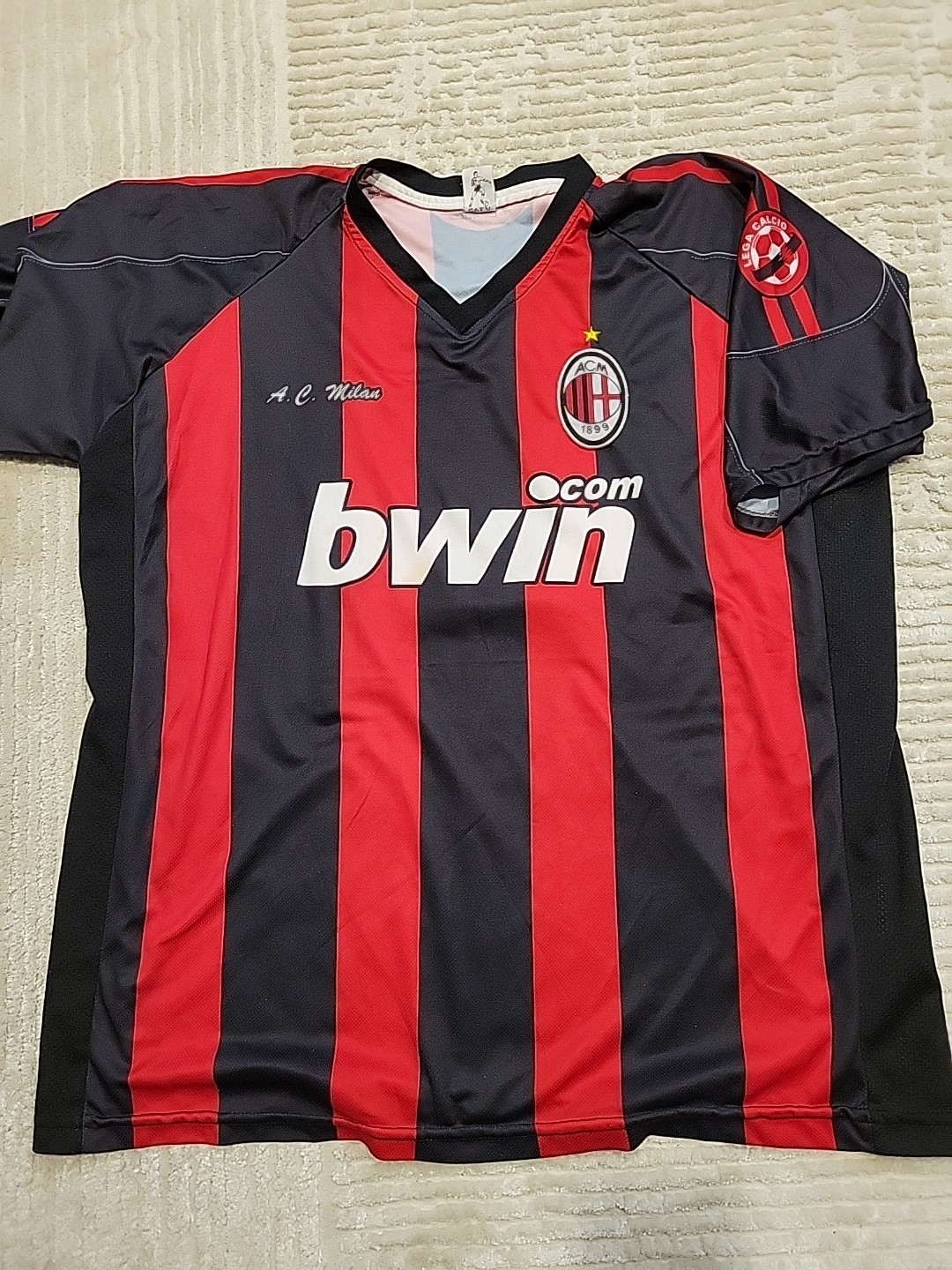 Bwin AC Milan Futbol Soccer Shirt Jersey Mens Size XL Adult Top