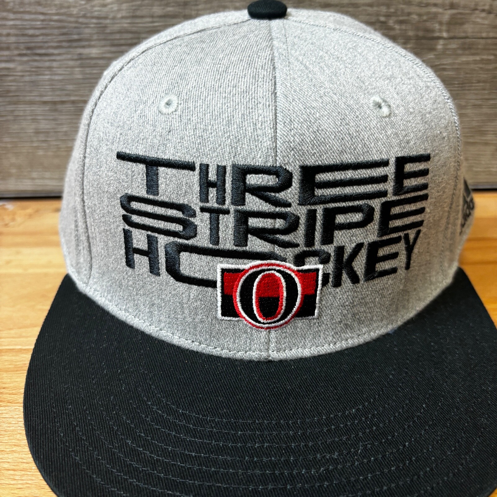 Ottawa Senators Hat Snapback Mens One Size Gray Adidas Hockey NHL Three Stripe