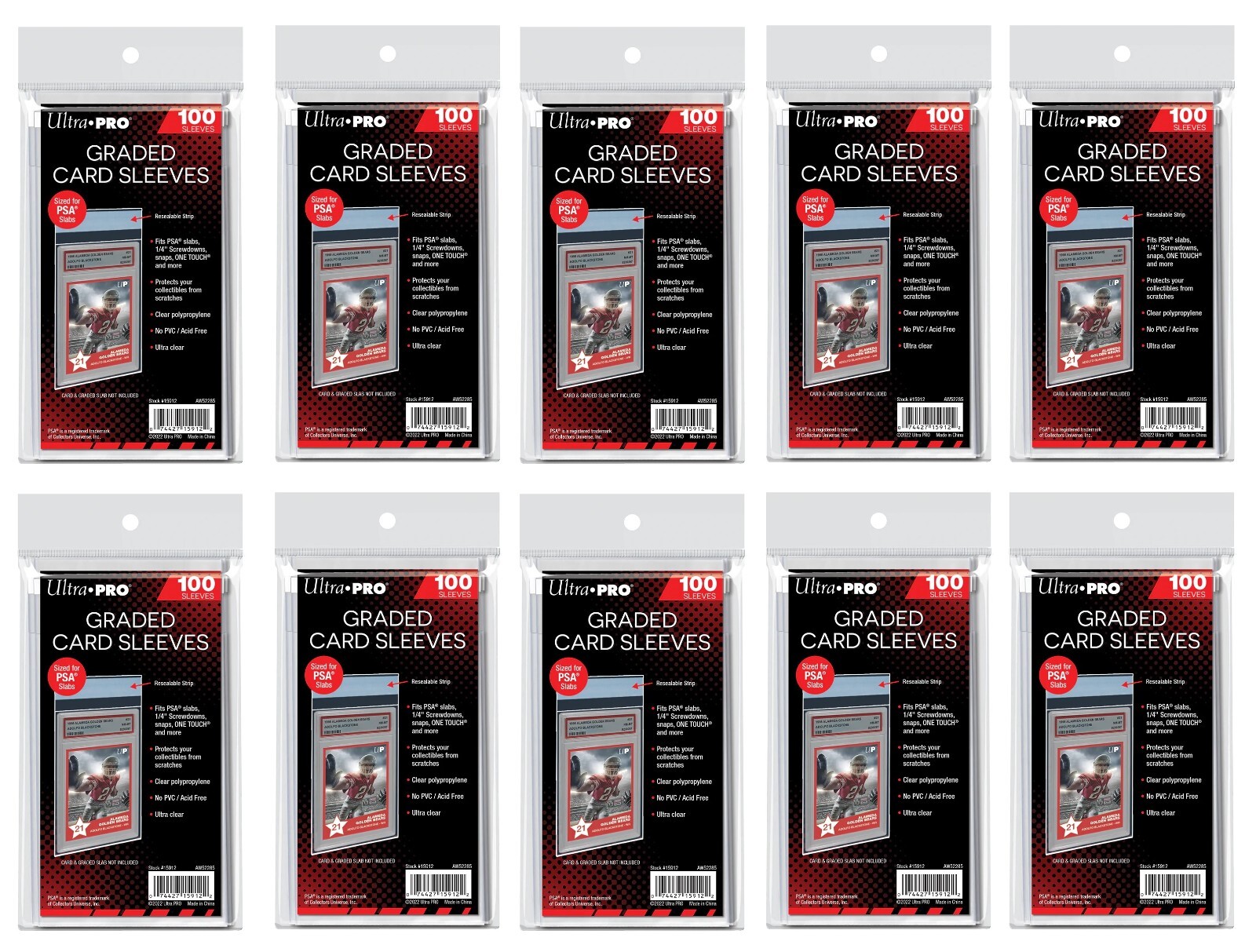 (1000) Ultra Pro PSA SIZED Graded Card Sleeves Resealable Bags – FITS PSA SLABS